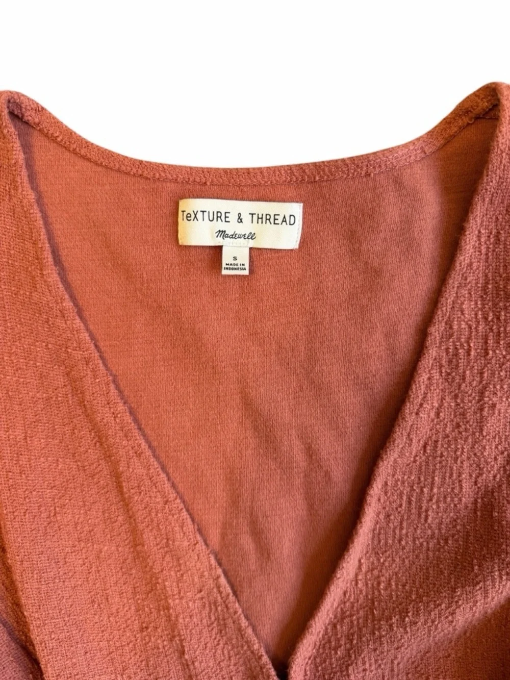 Madewell Texture & Thread Puff-Sleeve Wrap Top Sweet Dahlia Size S #2156